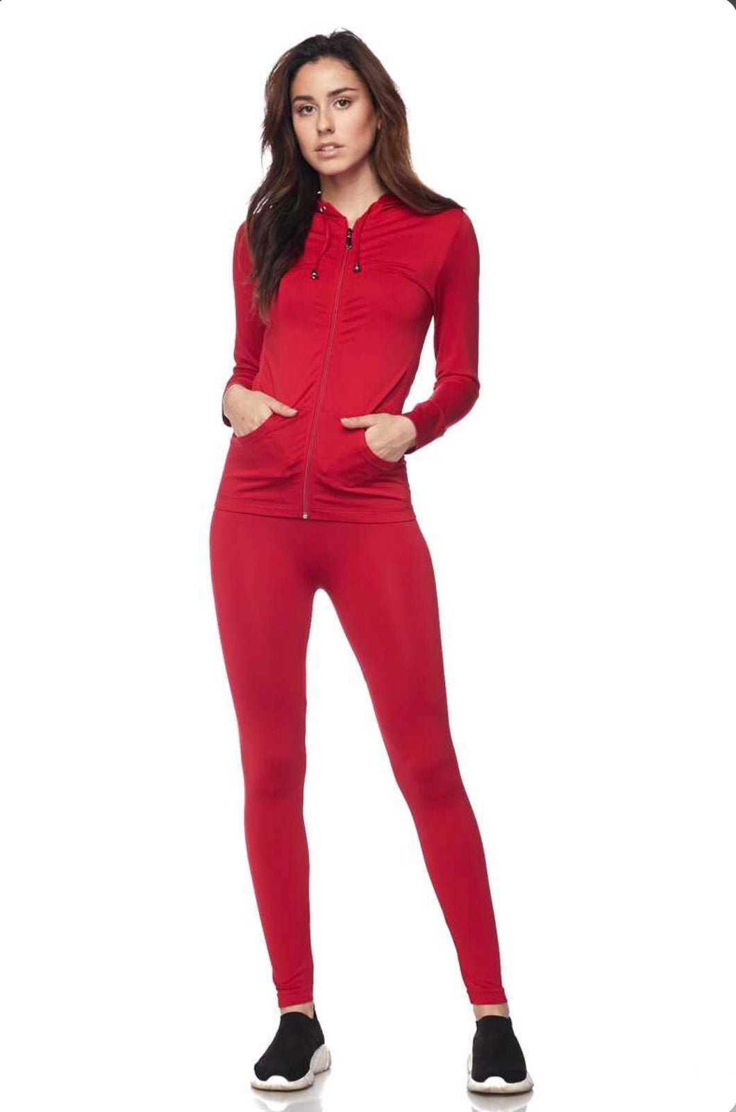 Red 2PC Jacket and Legging Set
