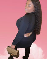 Black Two Pcs Warm Up Set