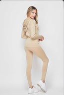 Khaki 2PC Jacket and Legging Set