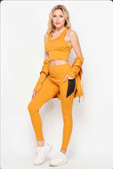 3 Pcs Active Premium Bra, Jacket and Legging set